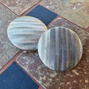Huge Vintage Silver Mod Clip On Earrings